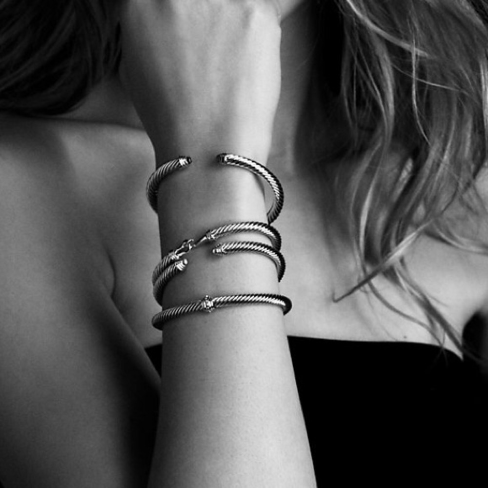 Silver cable bracelet